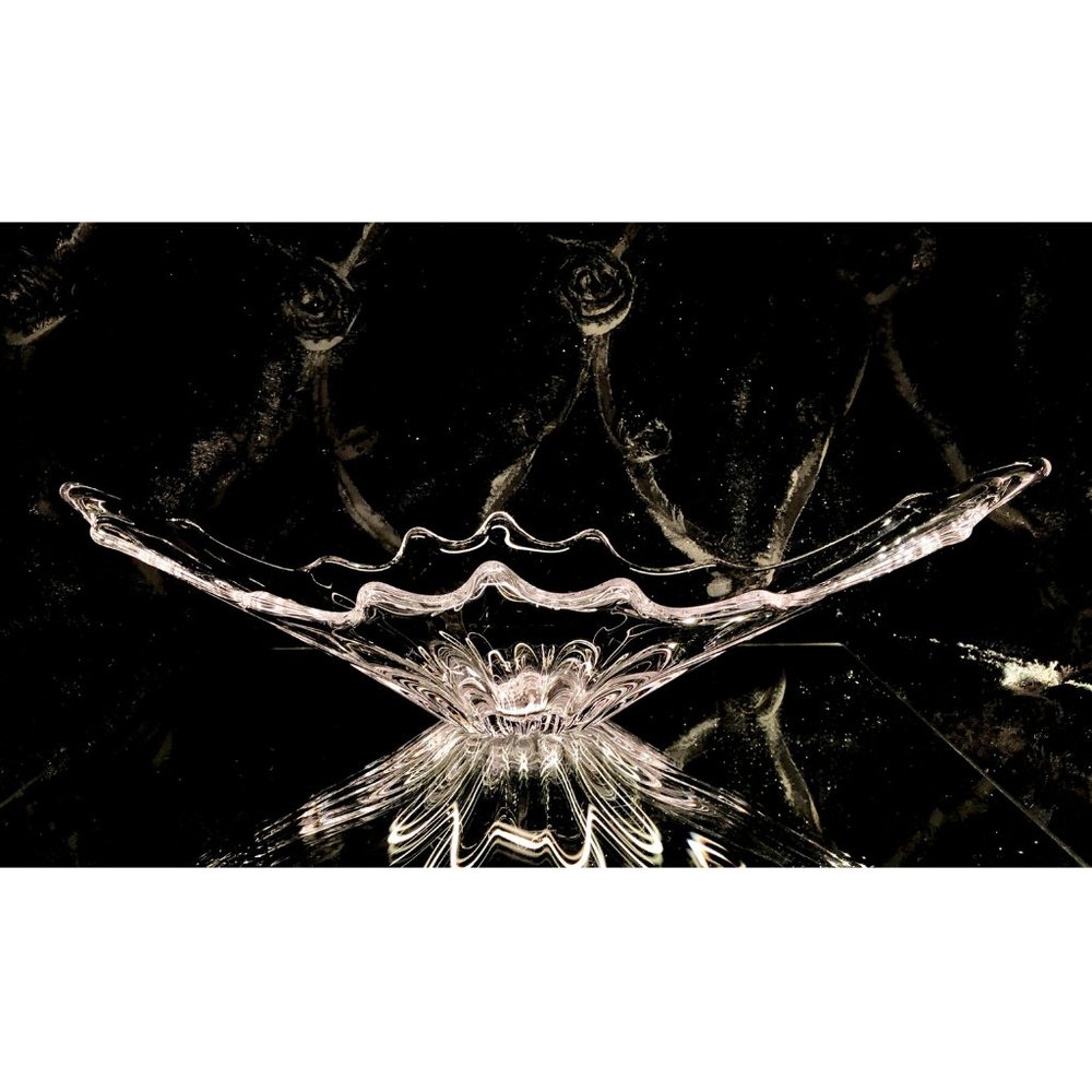 VTG French Crystal Splash Art Glass One of a Kind